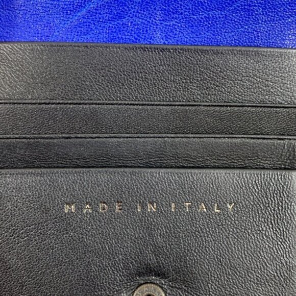 30 Studio Maggio Wallet Womens Small Black Blue Leather Snap Clutch Zip Wristlet - Picture 6 of 14